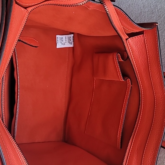 CELINE Luggage Mini Vermilion Bag. - Picture 5 of 9